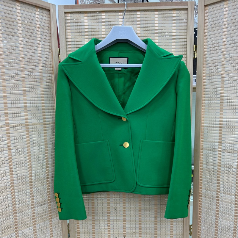 Gucci羊毛混紡短款西裝外套 42碼-0