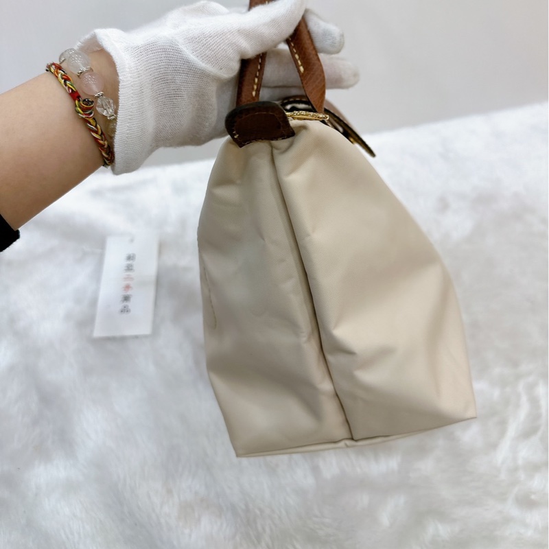 莉亞精品♡Longchamp 奶白托特包 二手-2