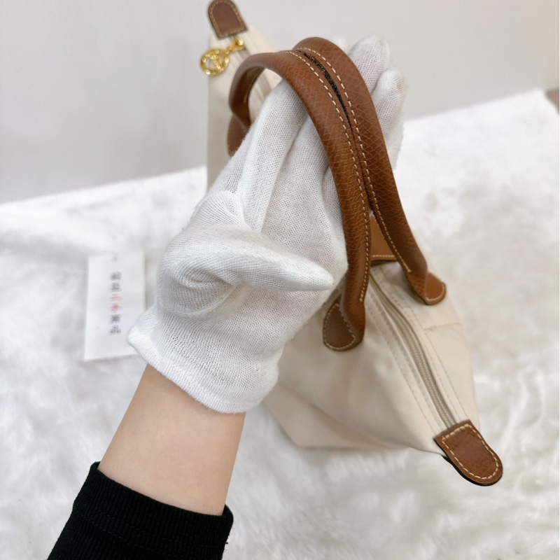 莉亞精品♡Longchamp 奶白托特包 二手-4