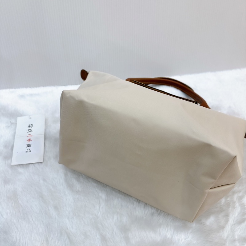 莉亞精品♡Longchamp 奶白托特包 二手-9
