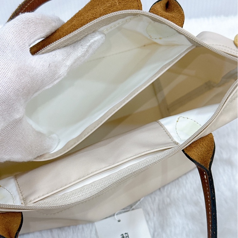 莉亞精品♡Longchamp 奶白托特包 二手-12