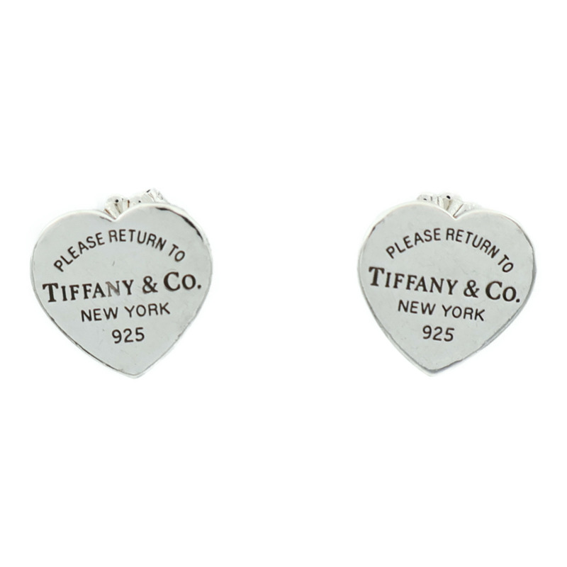 TIFFANY＆CO 925純銀Heart Earrings耳環-0
