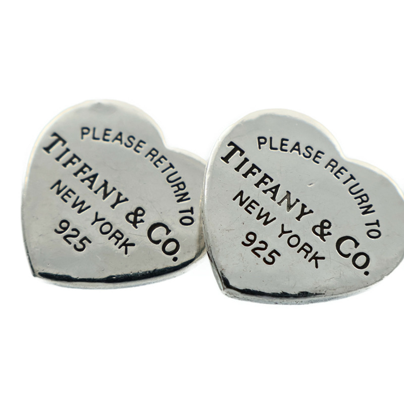 TIFFANY＆CO 925純銀Heart Earrings耳環-8