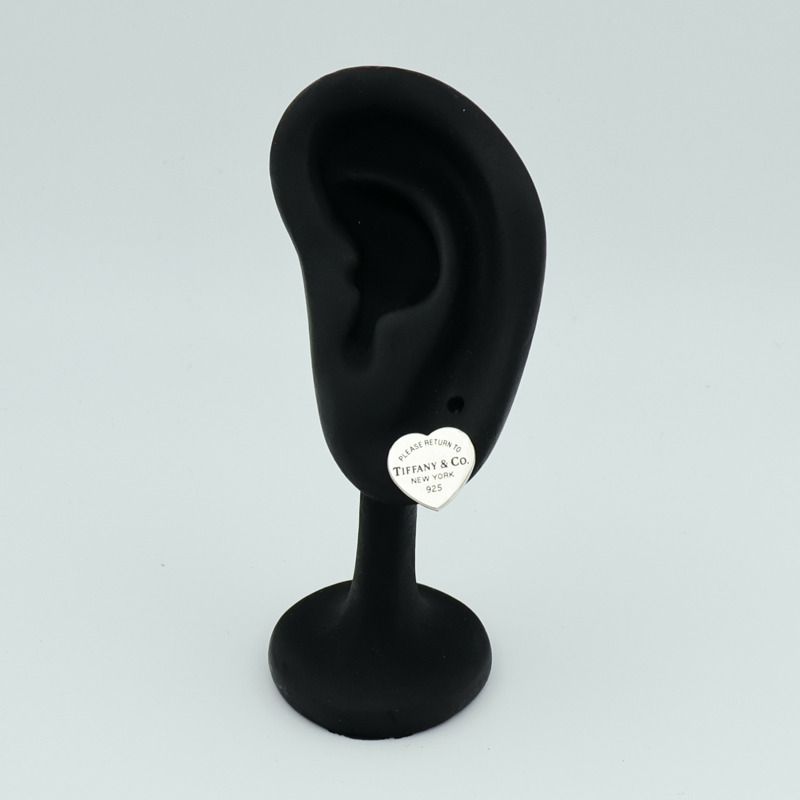 TIFFANY＆CO 925純銀Heart Earrings耳環-9