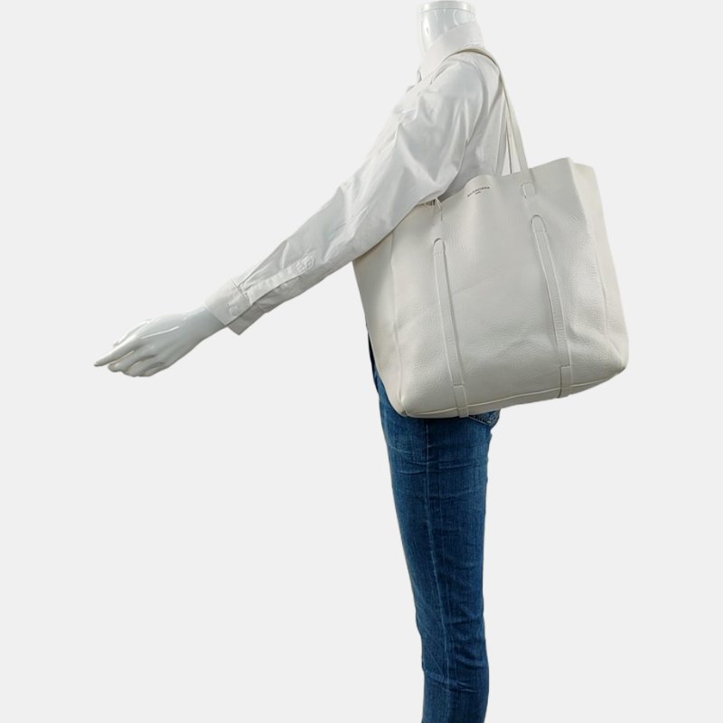 BALENCIAGA Cabas 白色牛皮手提包-1