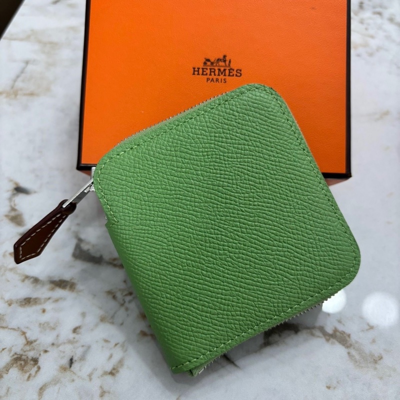 全新閒置 愛馬仕Hermès Silk’in 零錢包｜牛油果綠 EPSOM｜好裝好拿-4