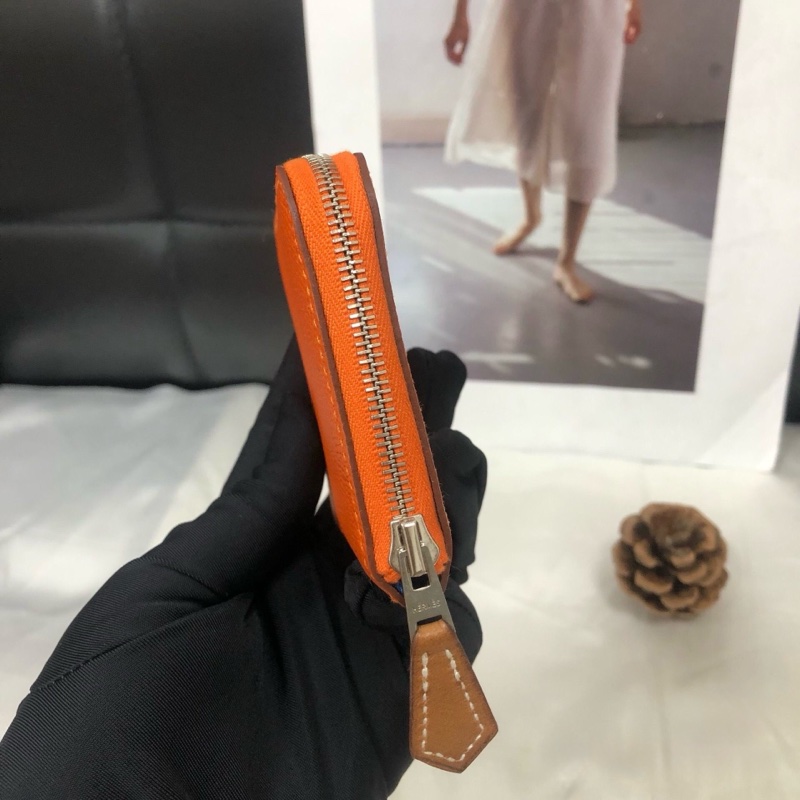 全新閒置 愛馬仕Hermès Silk’in 零錢包｜橘色 X刻 EPSOM｜好裝好拿-3