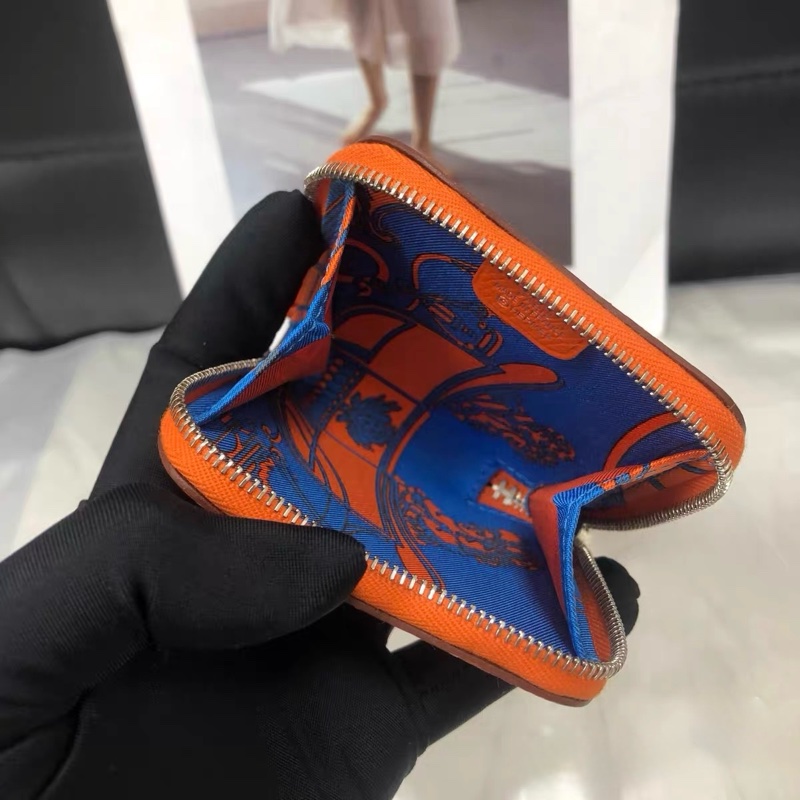 全新閒置 愛馬仕Hermès Silk’in 零錢包｜橘色 X刻 EPSOM｜好裝好拿-5