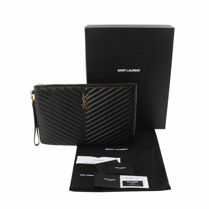 【包稅】SAINT LAURENT Monogram Matelassé 文件袋手拿包大號 33997-7