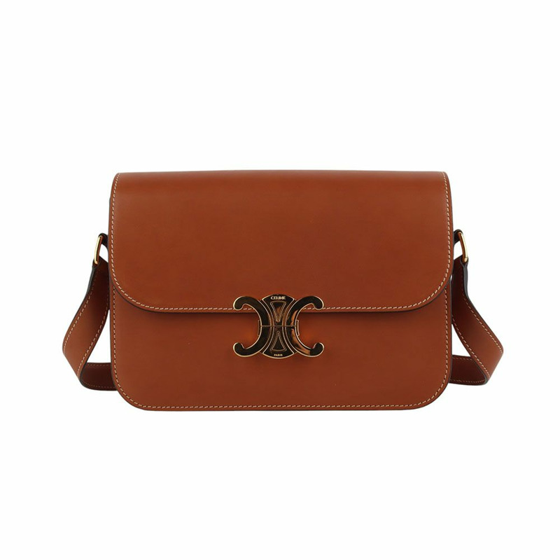 【包稅】CELINE 天然小牛皮棕褐色經典凱旋包-0