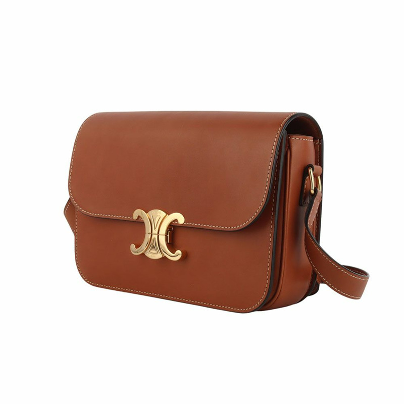 【包稅】CELINE 天然小牛皮棕褐色經典凱旋包-1