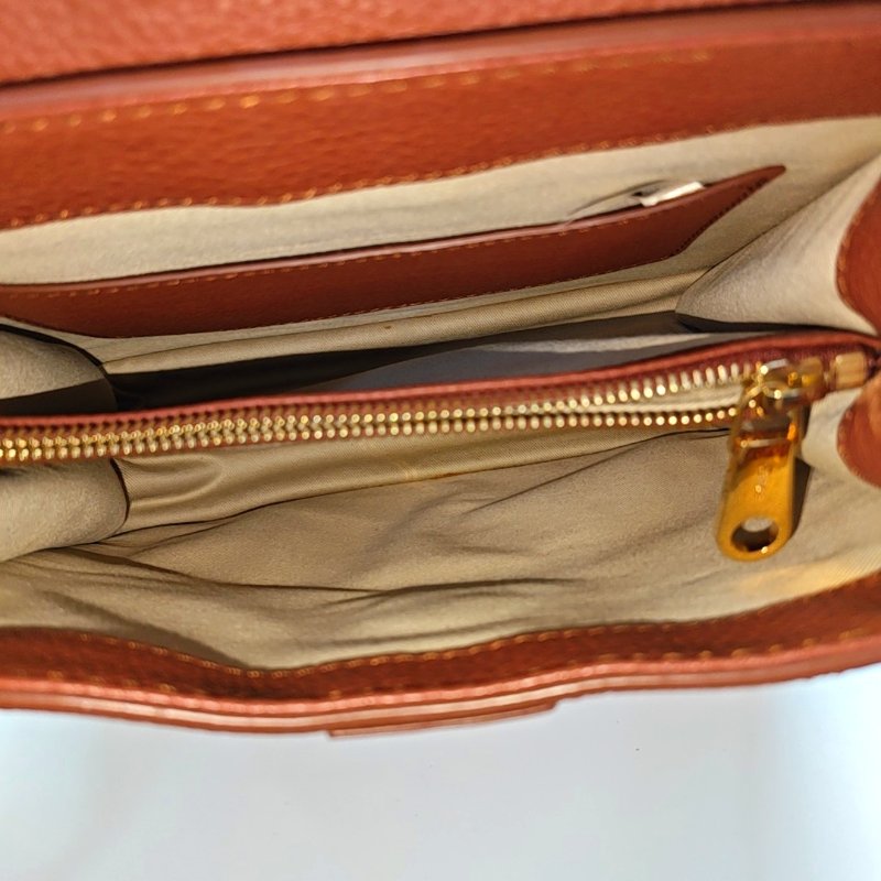 Chloe Aby小號棕色牛皮斜挎包手提包單肩包金色五金可拆卸肩帶-6