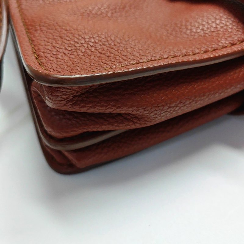 Chloe Aby小號棕色牛皮斜挎包手提包單肩包金色五金可拆卸肩帶-10