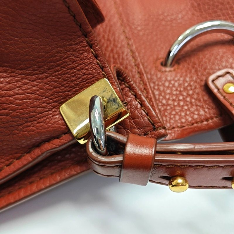 Chloe Aby小號棕色牛皮斜挎包手提包單肩包金色五金可拆卸肩帶-13