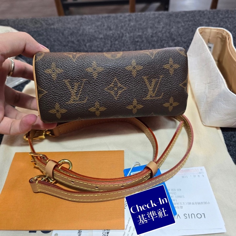 【95%新✨有購證送內膽✨】LV Nano Speedy Mini枕頭包-4