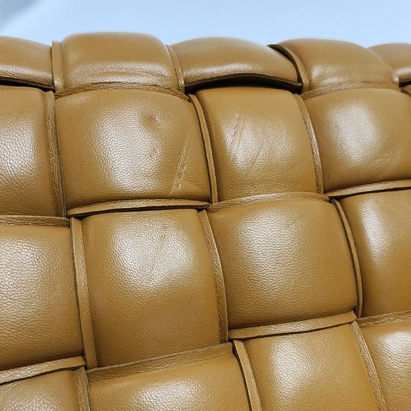 BOTTEGA VENETA Cassette棕色羊皮編織單肩包斜挎包金色五金-10