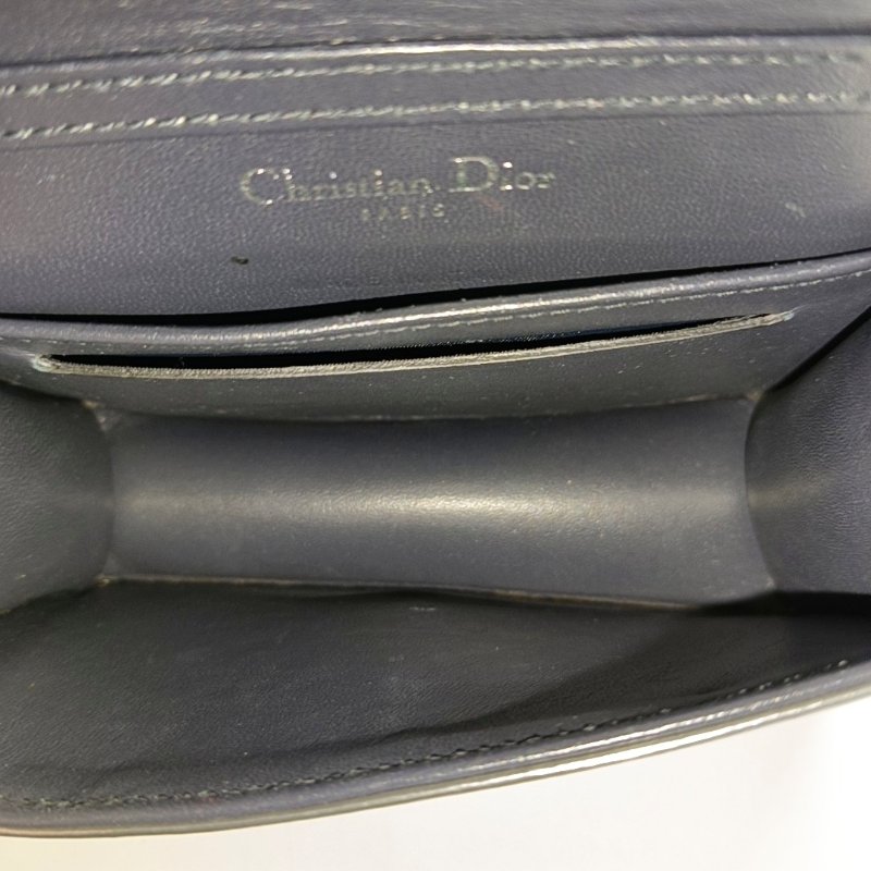 DIOR Diorarma銀色牛皮絎縫壓紋盾牌包單肩包斜挎包 銀色五金 可拆卸肩帶-6