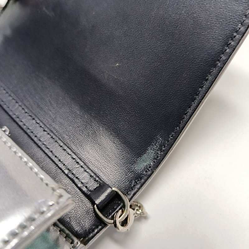 DIOR Diorarma銀色牛皮絎縫壓紋盾牌包單肩包斜挎包 銀色五金 可拆卸肩帶-8