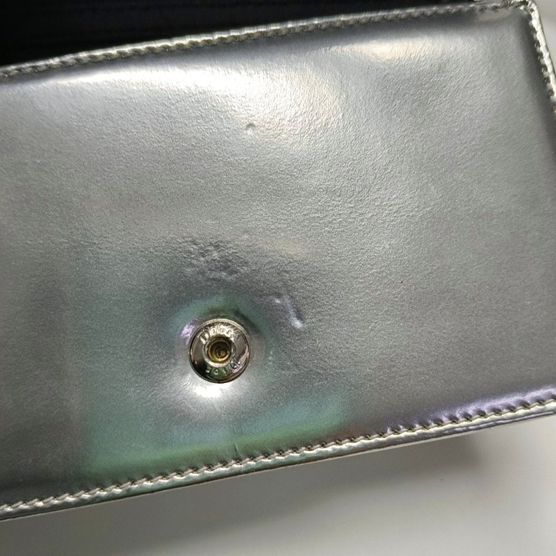 DIOR Diorarma銀色牛皮絎縫壓紋盾牌包單肩包斜挎包 銀色五金 可拆卸肩帶-11