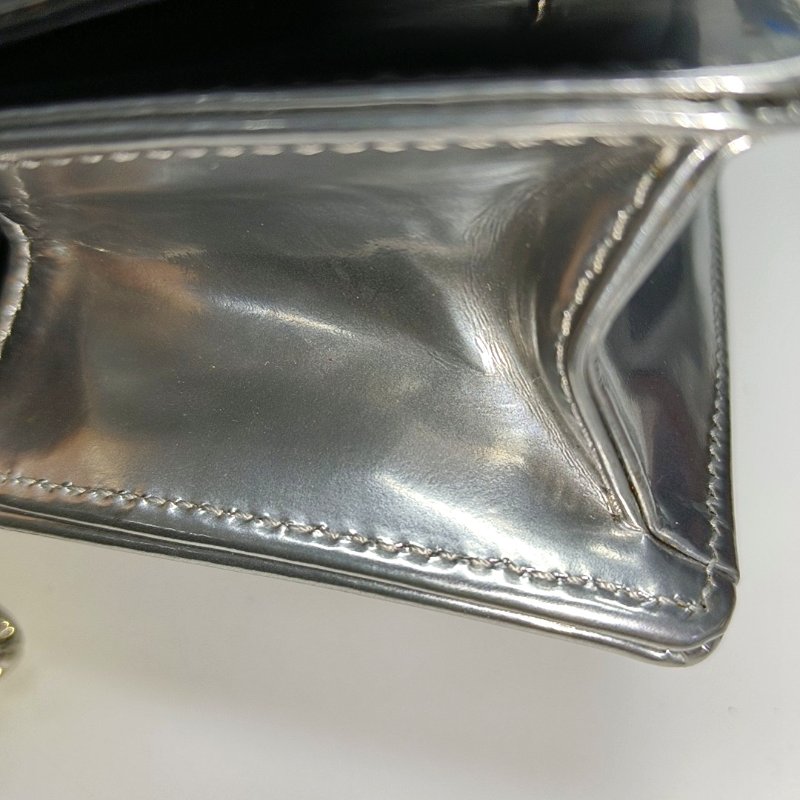 DIOR Diorarma銀色牛皮絎縫壓紋盾牌包單肩包斜挎包 銀色五金 可拆卸肩帶-13