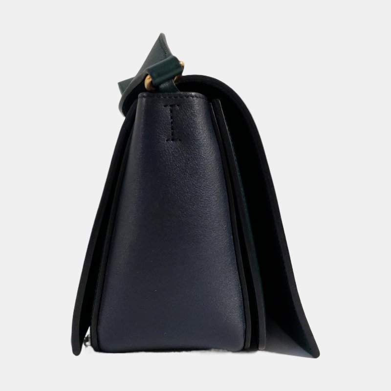 CELINE FRAME中號拼色牛皮單肩包斜挎包金色五金-3