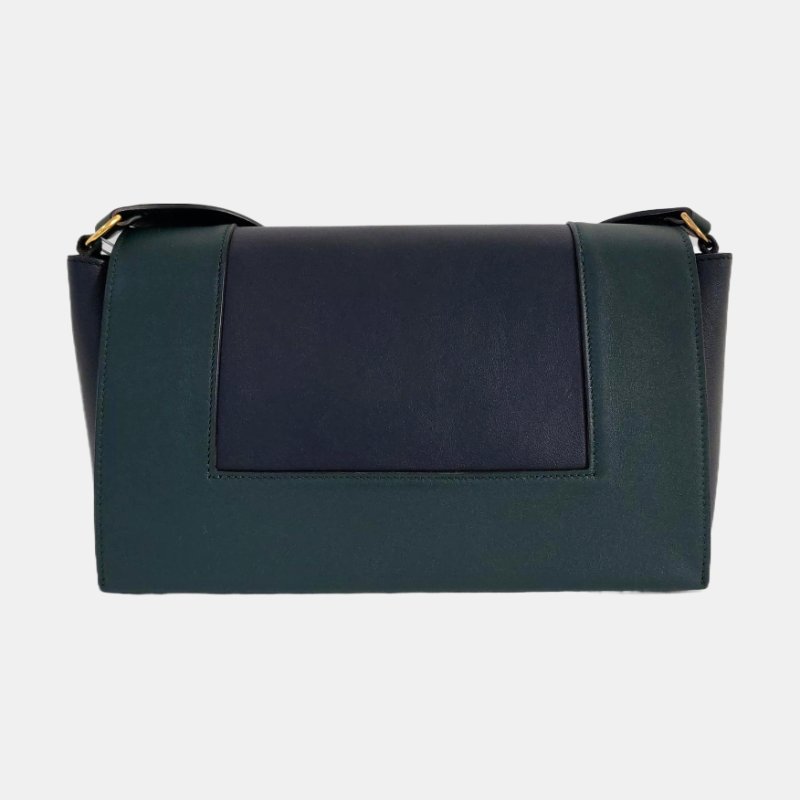 CELINE FRAME中號拼色牛皮單肩包斜挎包金色五金-4