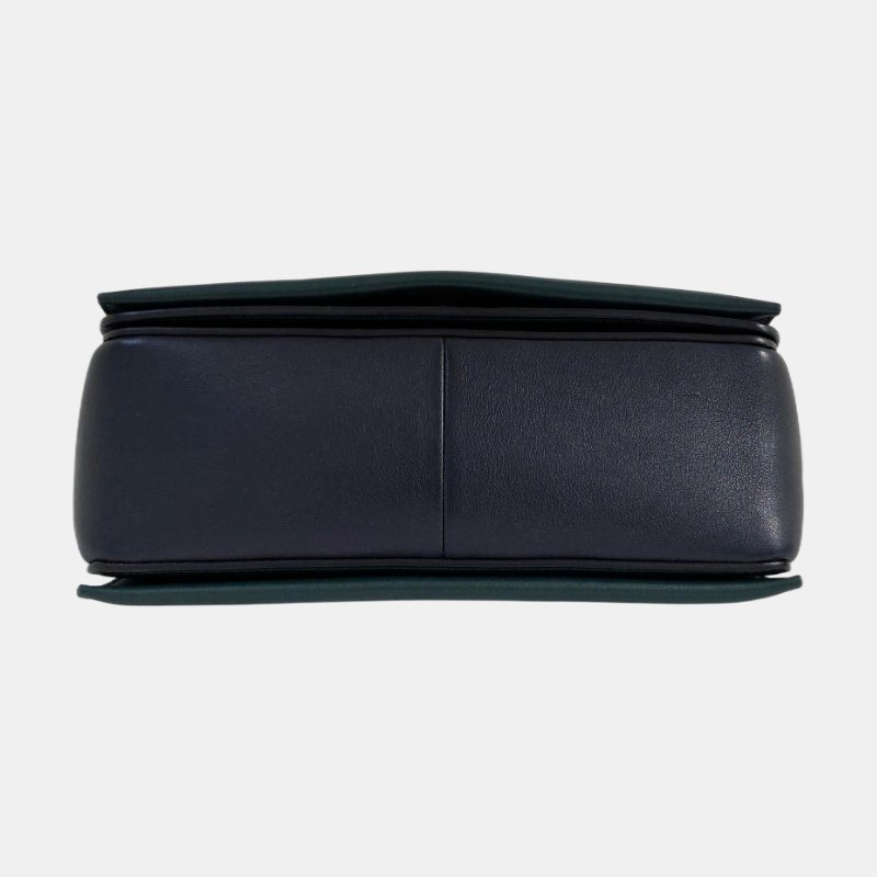 CELINE FRAME中號拼色牛皮單肩包斜挎包金色五金-5