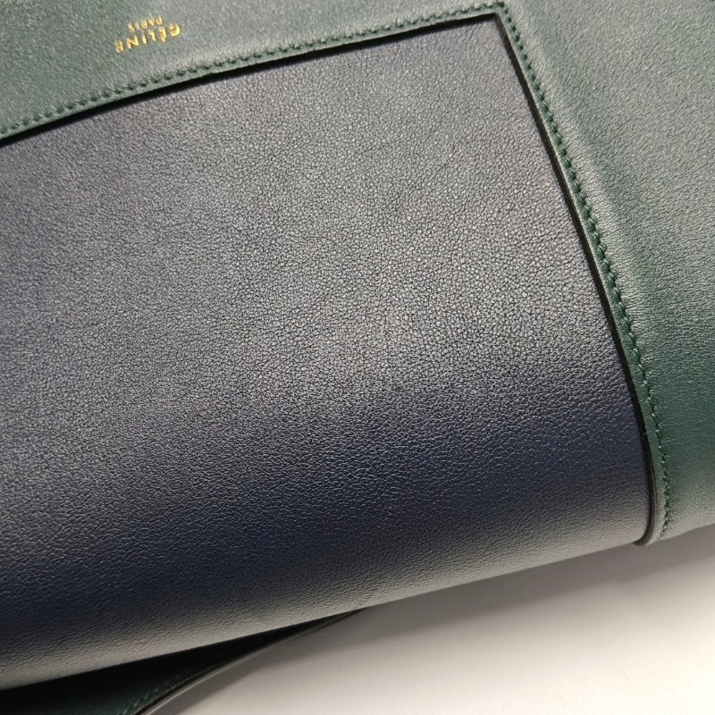 CELINE FRAME中號拼色牛皮單肩包斜挎包金色五金-9