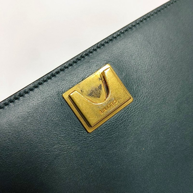 CELINE FRAME中號拼色牛皮單肩包斜挎包金色五金-10