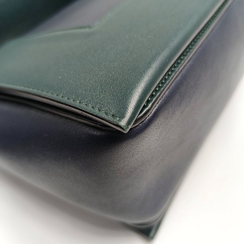 CELINE FRAME中號拼色牛皮單肩包斜挎包金色五金-12