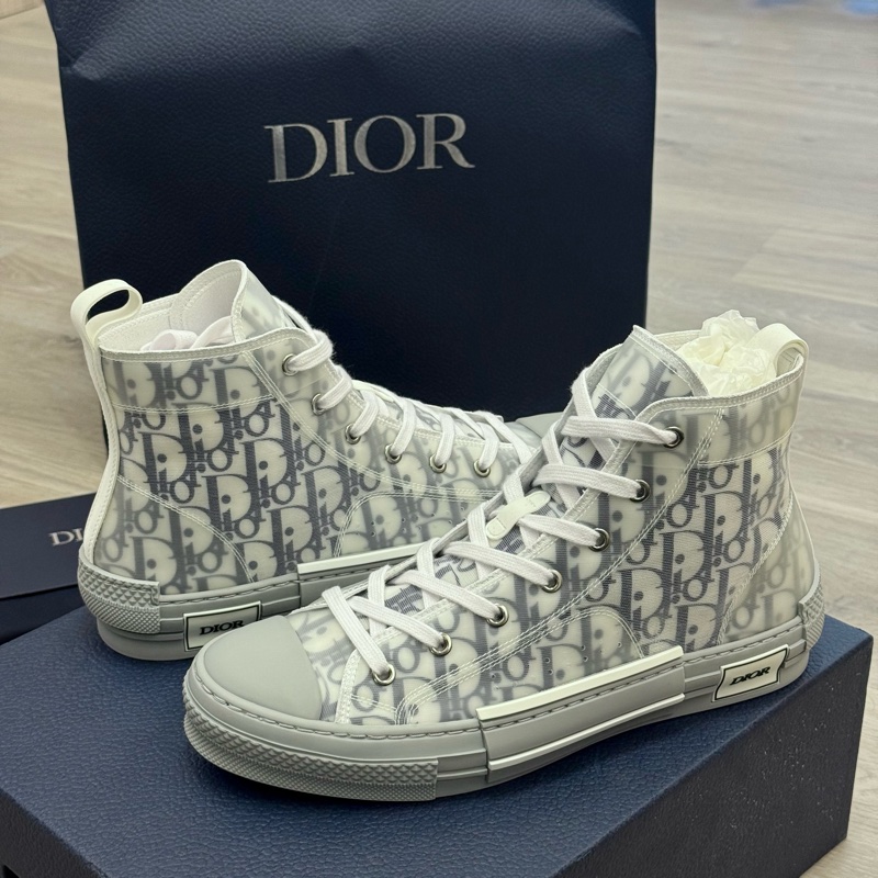Dior B23高筒透明Oblique緹花休閒鞋-1