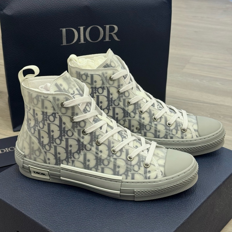 Dior B23高筒透明Oblique緹花休閒鞋-4