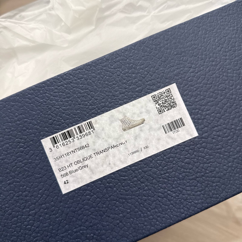 Dior B23高筒透明Oblique緹花休閒鞋-5