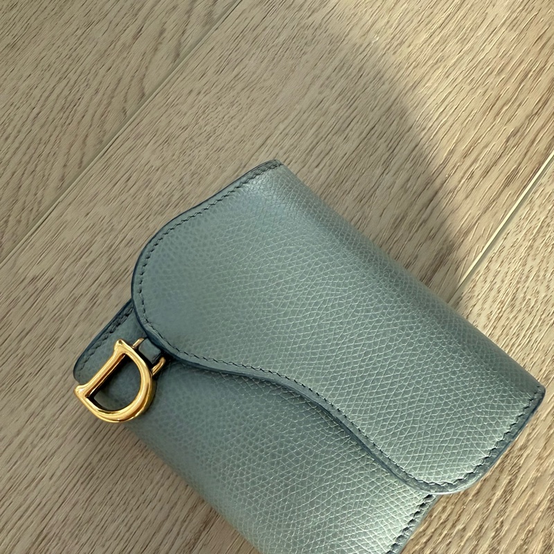 二手 Dior 三折短夾 Saddle Lotus錢包-0