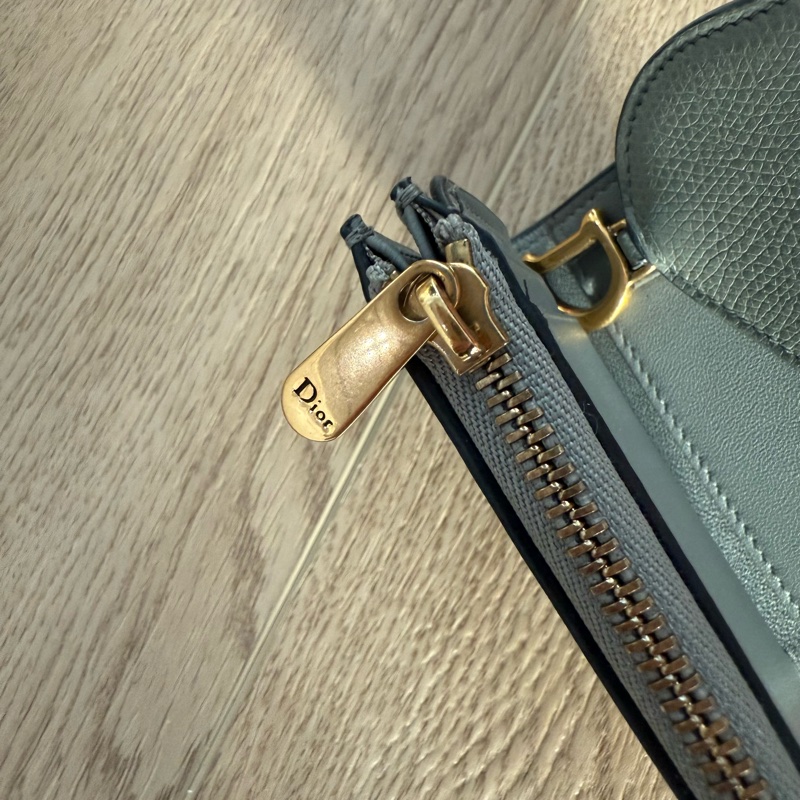 二手 Dior 三折短夾 Saddle Lotus錢包-3