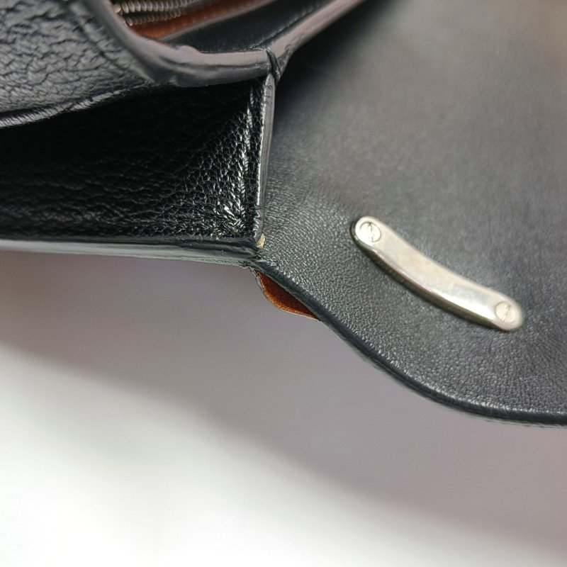 BURBERRY D-Ring棕色牛皮單肩包斜挎包銀色五金可拆卸肩帶-9