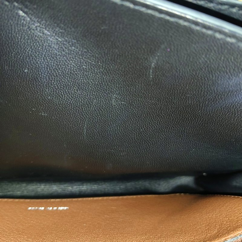 BURBERRY D-Ring棕色牛皮單肩包斜挎包銀色五金可拆卸肩帶-12