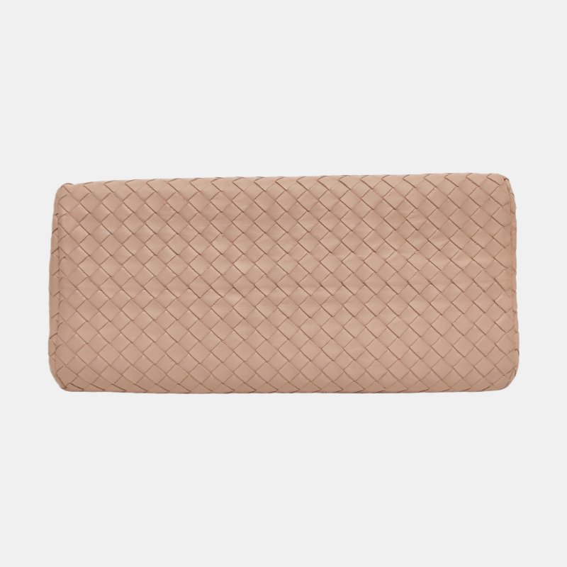 BOTTEGA VENETA Roma淺粉色牛皮編織單肩包斜挎包手提包黑色五金3條可拆卸肩帶9.8新-5