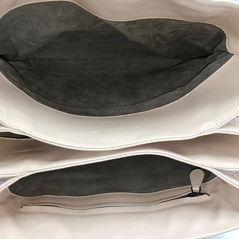 BOTTEGA VENETA Roma淺粉色牛皮編織單肩包斜挎包手提包黑色五金3條可拆卸肩帶9.8新-6