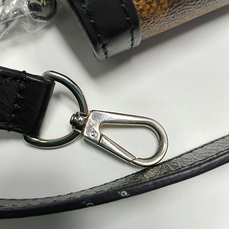 LOUIS VUITTON DAUPHINE中號棕色塗層帆布老花達芙妮單肩包斜挎包銀色五金2條可拆卸肩-10