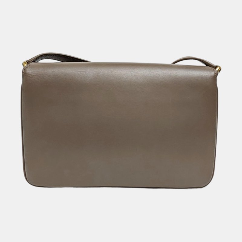 YSL LE MAILLON灰色牛皮單肩包金色五金-4