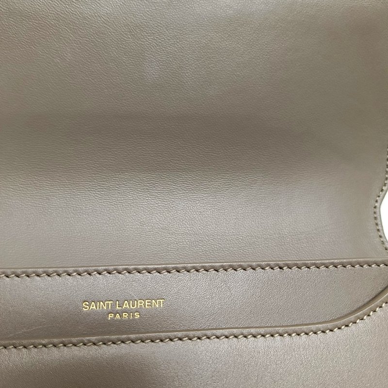 YSL LE MAILLON灰色牛皮單肩包金色五金-8