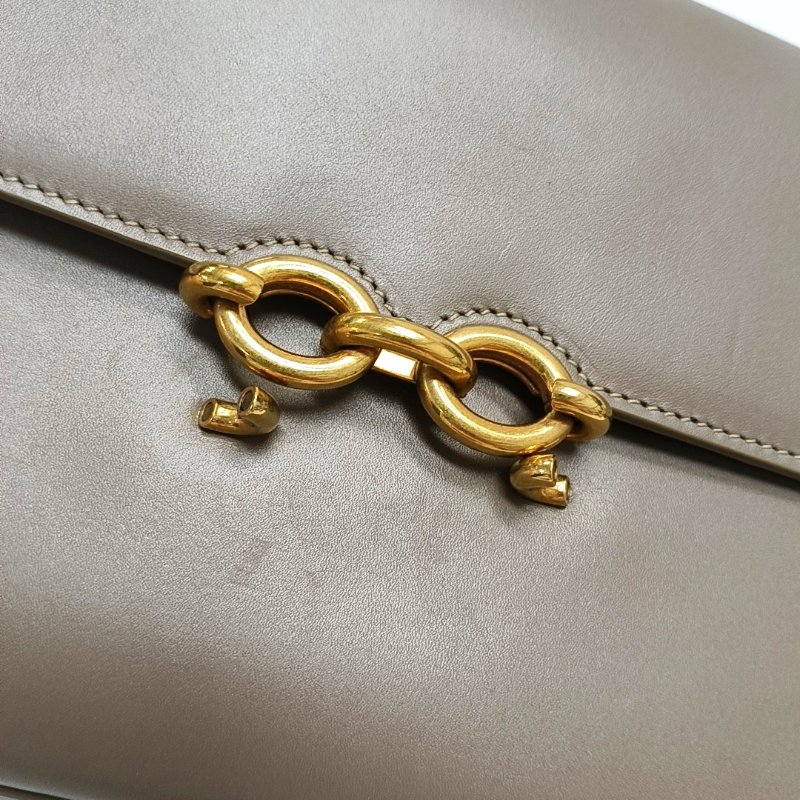 YSL LE MAILLON灰色牛皮單肩包金色五金-11