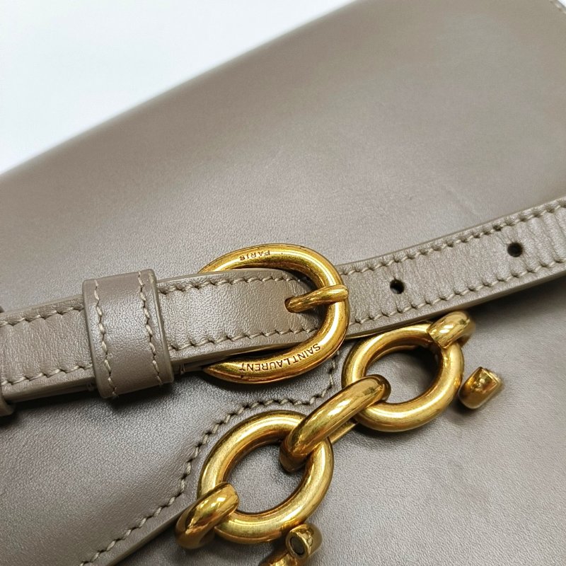 YSL LE MAILLON灰色牛皮單肩包金色五金-15