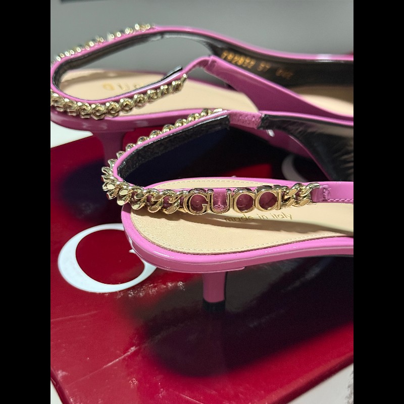 Gucci 古馳 粉色高跟鞋 37-1