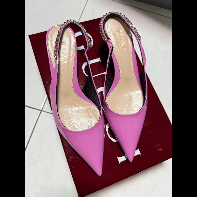 Gucci 古馳 粉色高跟鞋 37-4