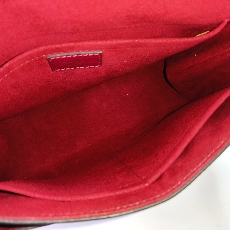 LOUIS VUITTON MARIGNAN棕色塗層帆布老花鎖頭包單肩包手提包斜挎包金色五金可拆卸肩-6