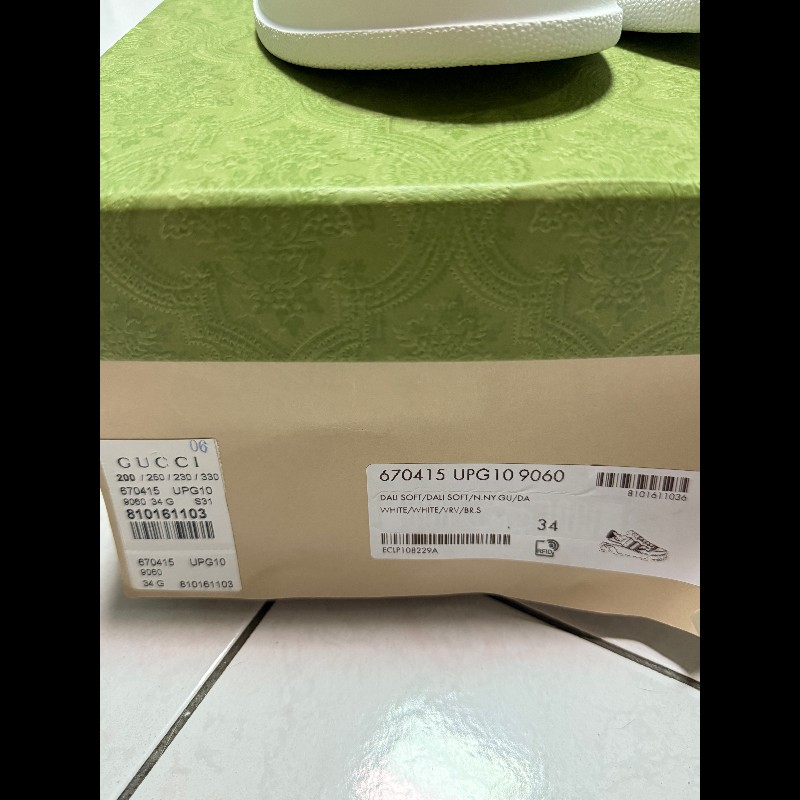 [降價]Gucci 古馳 經典紅綠織帶 厚底板鞋 34-5