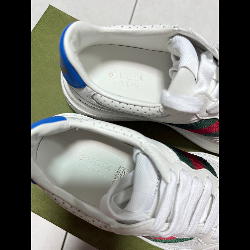 [降價]Gucci 古馳 經典紅綠織帶 厚底板鞋 34-6