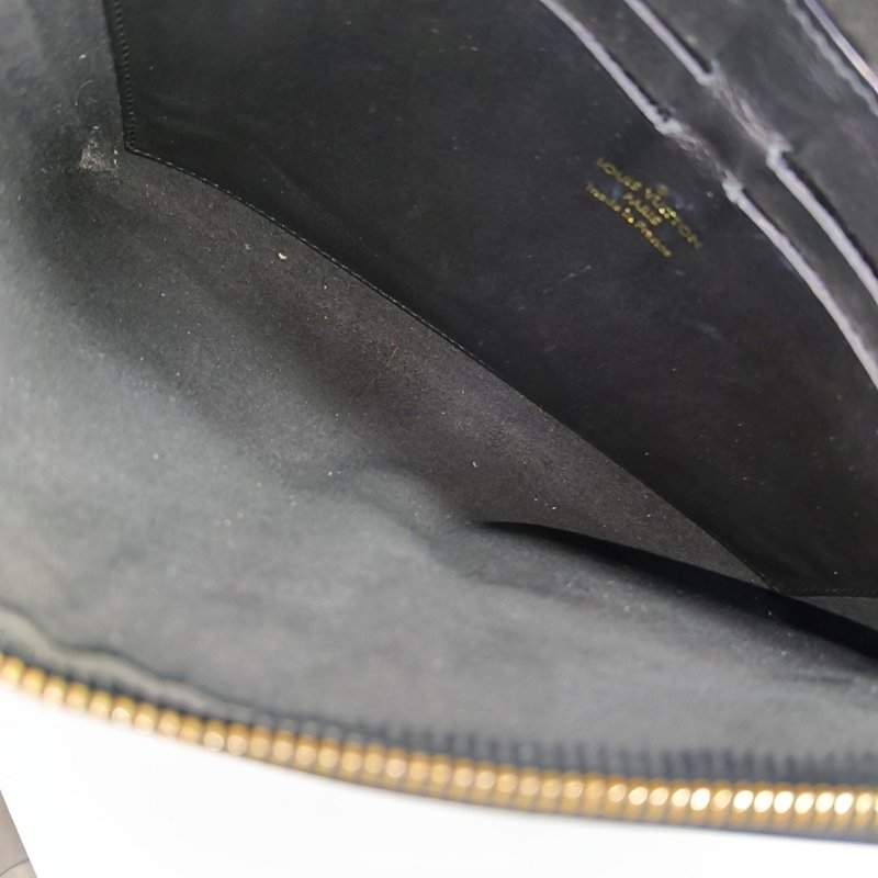 LOUIS VUITTON TUILERIES棕色塗層帆布老花手拿包金色五金-6